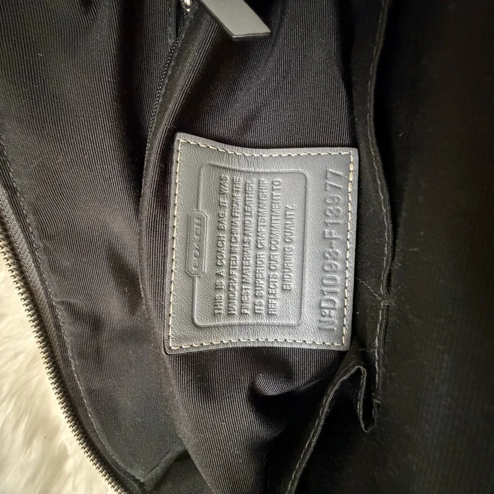 Coach Gray and Cream Shoulder Bag#F13977